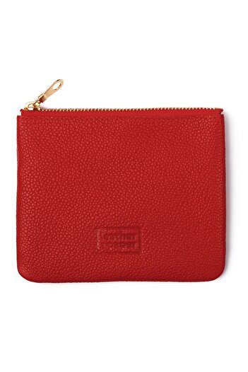 Leather Paper Leather Mini Red Wallet