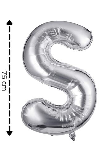 ELGALA Foil Balloon Letter S Helium Balloon 32 Inch 75 Cm Silver Color