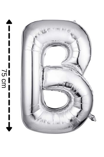ELGALA Foil Balloon Letter B Helium Balloon 32 Inch 75 Cm Silver Color