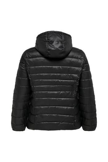 ONLY Cartahoe Quilted Hood Jacket Otw Hooded Long Sleeve Regular Fit Plain Black Women's Coat