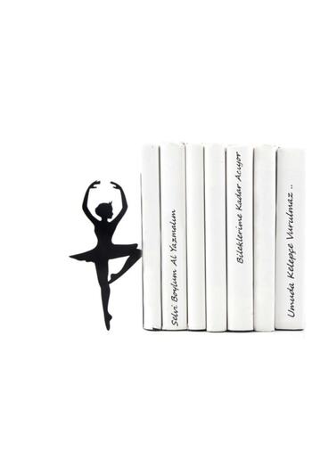 Simge Yapı Dekorasyon Металевий тримач для книг у формі балерини, чорний - підставка для книг