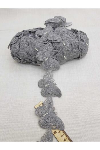Esteks Dantel ve Tekstil Aksesuarları Butterfly Lace with Pearls