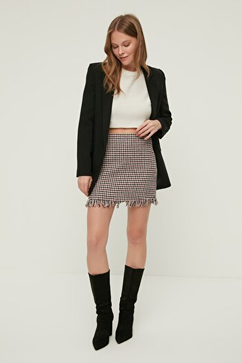 Trendyol Collection Lila Houndstooth szoknya TWOAW20ET0659