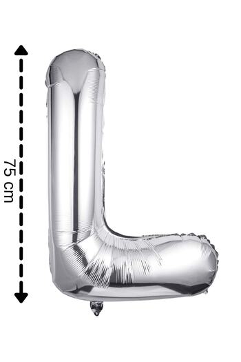 ELGALA Foil Balloon Letter L Helium Balloon 32 Inch 75 Cm Silver Color