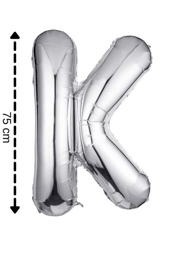 ELGALA Foil Balloon Letter K Helium Balloon 32 Inch 75 Cm Silver Color