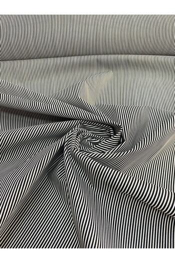 daisy star Thin Striped (black) Poplin Fabric - Width 170 Cm