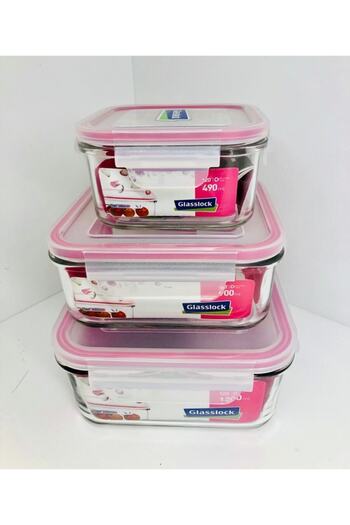Prima Nova Glasslock Square 3-Piece Storage Container