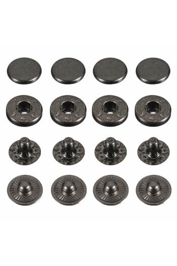 tuhafiyecimiz 15mm Coat Snaps (alpha) 100 Pieces (nickel, antique Yellow, Bronze or Black) Black