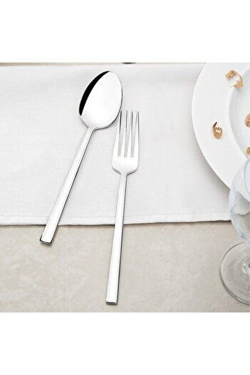 Nehir Dalyan 30 Piece Plain Stainless Small Family Set Without Knife