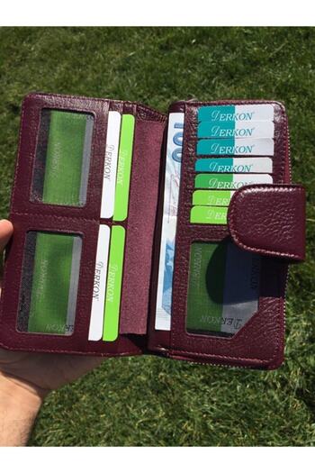 DERKON Flower of Life Printed Genuine Leather Women's Wallet