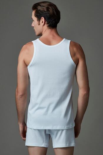 Eros Men's White 2-Piece V-Neck Undershirt Es011521