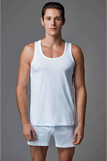 Eros Men&#39;s 4-Piece White Black Assortment (2 White 2 Black) Combed Cotton Strappy Undershirt 030