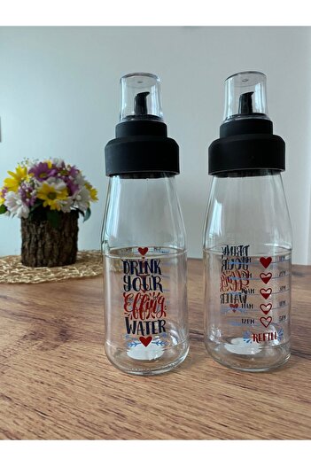 Bayev 2 Pieces Drip-Free Glass Oil-Circle Oil Pot Set 450 ml