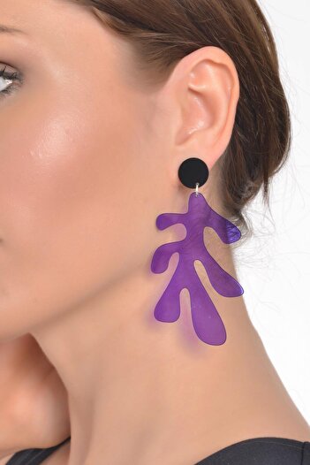LABALABA WOMEN'S COLORFUL PLEXY DESIGN CORAL EARRINGS