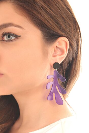 LABALABA WOMEN'S COLORFUL PLEXY DESIGN CORAL EARRINGS