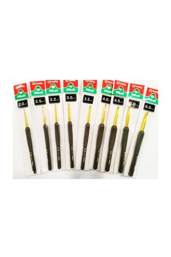 Tulip Etimo Mind Wool Crochet Set 9 Pieces in Total with Silicone Gray Handle