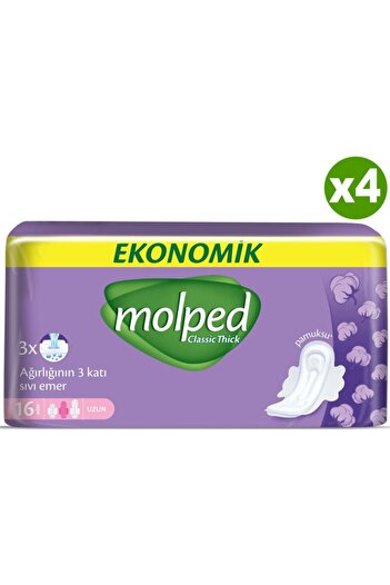 Molped Thick Sanitary Pad Long 16x4 Pack