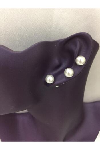 sema aksesuar Set of 3 Pearl Earrings