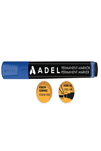 Adel Silinmez Koli Kalemi Kesik Uçlu Mavi Renkli