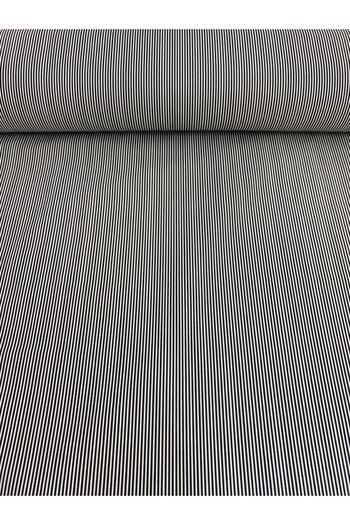 daisy star Thin Striped (black) Poplin Fabric - Width 170 Cm