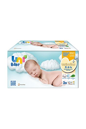 Uni Baby Newborn Wet Wipes 3 Pack x 40 Wet Wipes