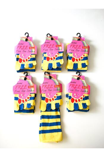 DEREBEY 6 Pack Fingered Therapy Children's Socks
