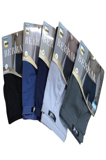Berrak Men's Mixed Color Thin Elastic Modal Boxer Short 3 Pack 4488