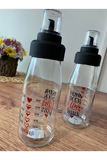 Bayev 2 Pieces Drip-Free Glass Oil-Circle Oil Pot Set 450 ml