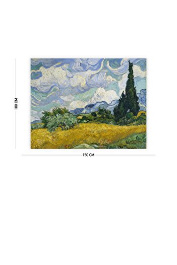 Vagonik Van Gogh Selvi Ağacı Duvar Örtüsü Halısı 140 X 100 Cm-70x100 Cm