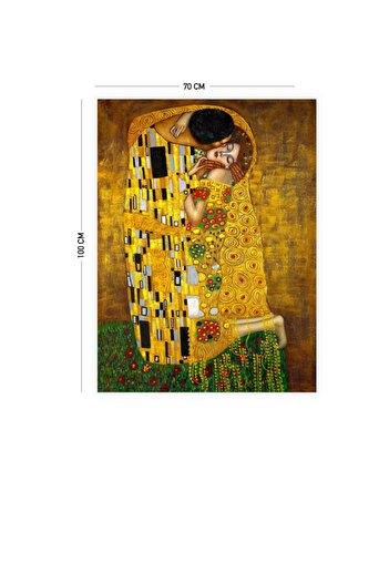 Vagonik Gustav Klimt Öpücük Duvar Örtüsü Halısı 140 X 100 Cm-70x100 Cm