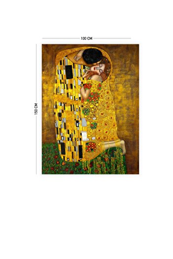 Vagonik Gustav Klimt Öpücük Duvar Örtüsü Halısı 140 X 100 Cm-70x100 Cm