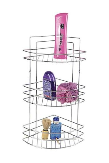 Çelik Ayna Chrome Corner Stand with 3 Shelves Fma006905