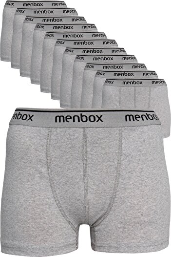 MENBOX Ανδρικό γκρι Lycra Classic Boxer 12-pack