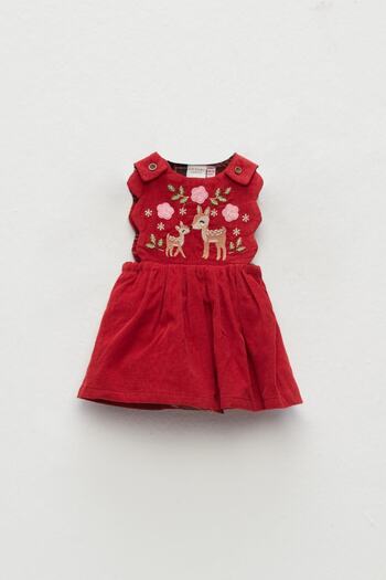 Layette Bg Store Baby Girl Red Dress Suit 21Fw1Lt7841