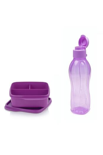Tupperware Eco Bottle 750 Ml Lilac and Compartment Nutrition Container