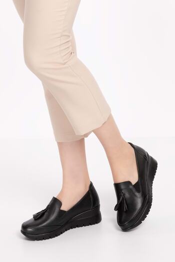 Gondol Women's Leather Anatomical Sole Wedge Heeled Casual Shoes