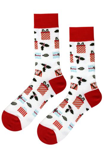 DAYCO Unisex Gift Patterned Colorful Socket Socks Red