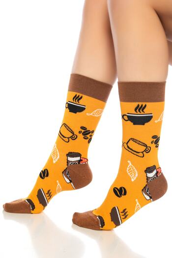 DAYCO Unisex Brown Patterned Colorful Socks