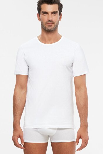 Kom Hulıo 2-pack O Neck Men's T-shirt White