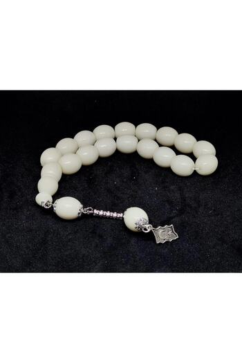 YALÇIN TESBİH Set of 17 Bone Colored 15X14 mm Acrylic Prayer Beads
