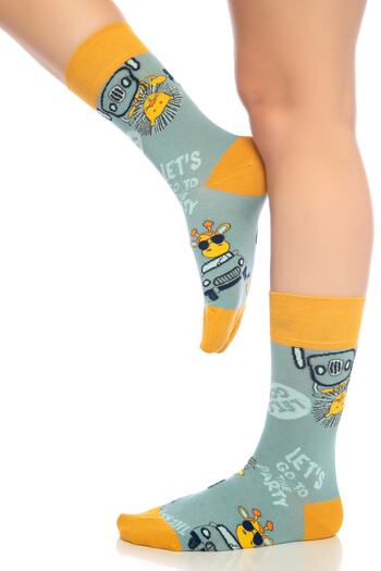 DAYCO Unisex Let's Go Patterned Colorful Sock Socks