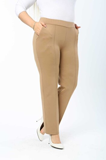 Esina Women &Apos; S Trousers with Scuba Fabric - Submersible Pipe Leg and Iron Stitching