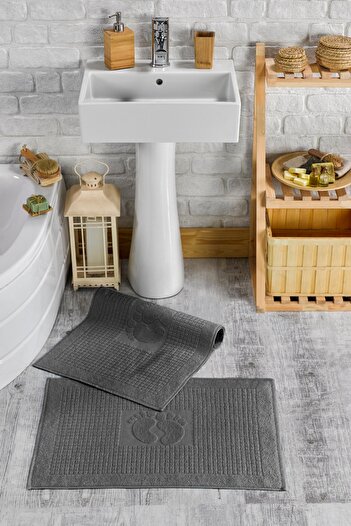 TABEA HOME Foot Towel-Mop Set of 2, 500gr. Anthracite