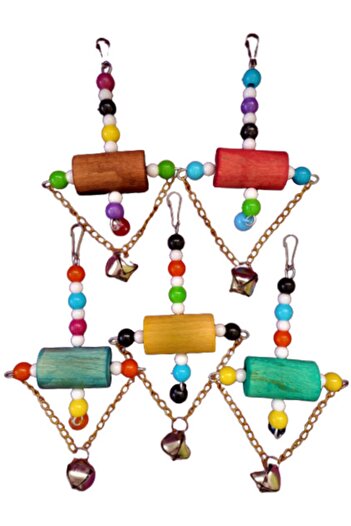Wooden Bird Toy with Triangle Bell