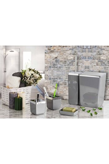 Prima Nova Primanova Tuscany 5 Piece Bathroom Set - TransParent Gray