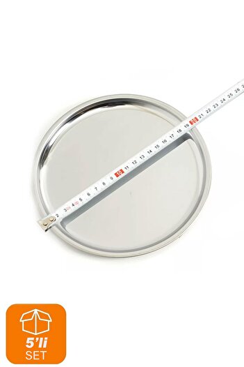 Hoop Abant Çelik Diplomat Servis Tabak 20 Cm - No : 4 5'li Set