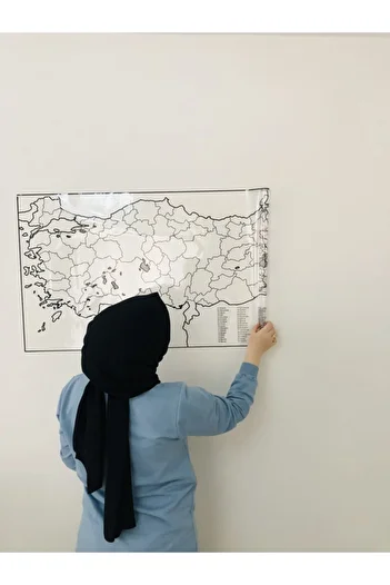 Tutunabilir Kağıt Türkiye Map Static Smart Paper Writing Board 110X56 cm Pen Apply to Wall, Glass, Wood