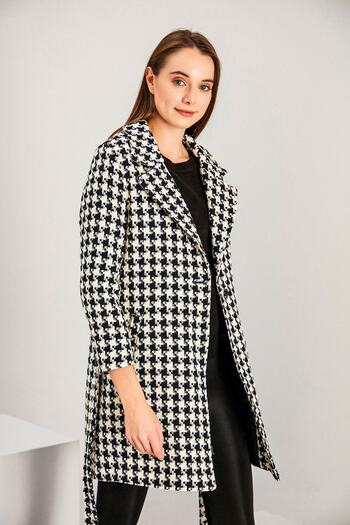 ALEXANDERGARDI Quilted Houndstooth Patterned Coat (b21-20602)