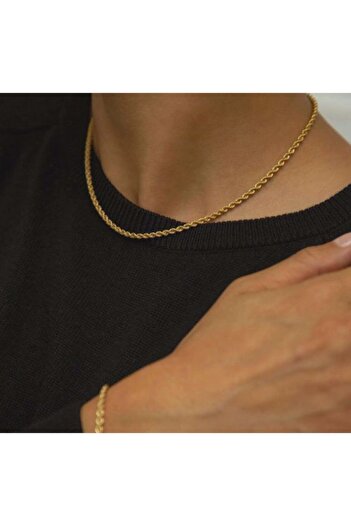 Ryden Erkek Gold Rope Chain Burgu Zincir Kolye