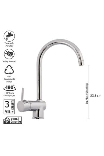 HMS Delta Swan Kitchen Faucet with Hot and Cold Water Inlet